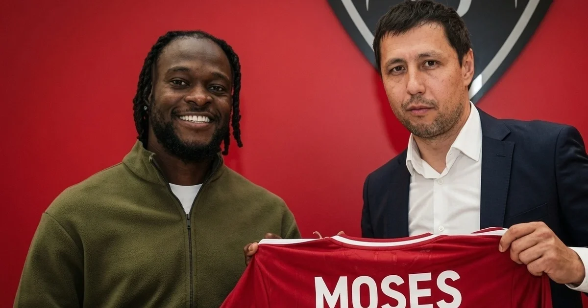 Victor Moses With FC Kaisar Kyzylorda Shirt