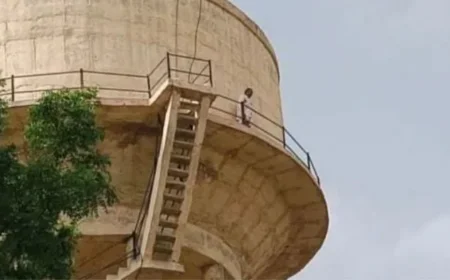 Sikar Administration Scrambles After Laxmangarh Climbs Water Tank Twice in Three Days