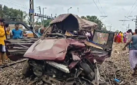 3 Killed, Including 2 Students, After Train Hits School Van at Murshidabad Level Crossing