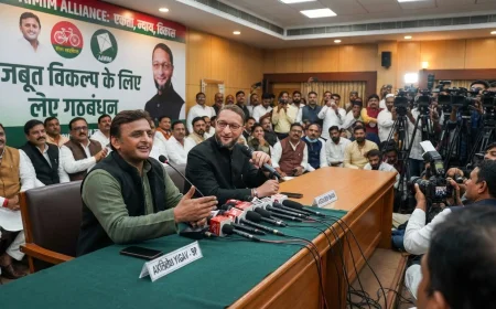 Owaisi Signals Opens to SP Tie-Up Ahead of Uttar Pradesh Assembly Elections 2027.