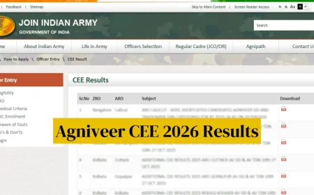 Army Agniveer Result 2026 OUT: Indian Army Declares CEE Merit List for Phase 2