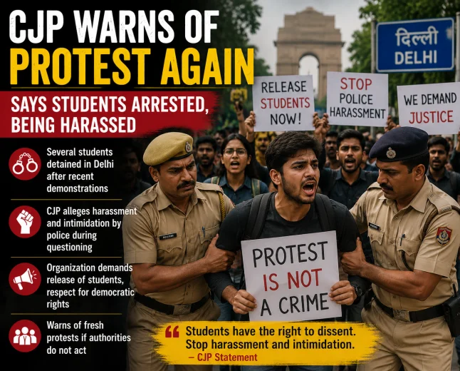 Student Detentions Spark Fresh Protest Warning from CJP in Delhi.